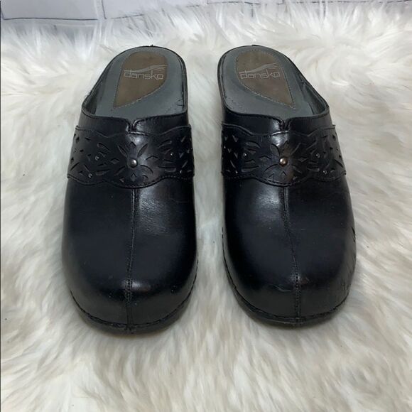 Dansko Black Leather Clogs Banded Size 41/11 - Picture 2 of 7